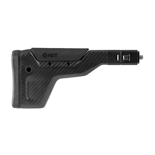 HNT Buttstock Folding fra MDT gir en kompakt og justerbar løsning for optimal skytestilling, perfekt for både jakt og sportsskyting.